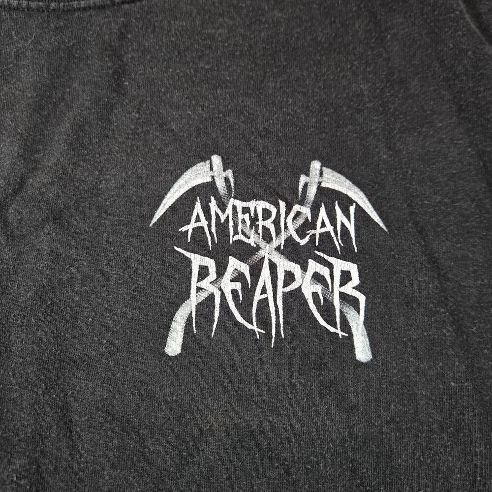 America Reaper Graphic Print T Shirt Mens L Skull Patriotic Streetwear - Picture 3 of 7